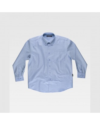 Camisa masculina manga comprida esportiva de algodão em tecido Oxford